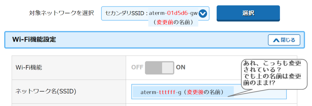 セカンダリSSID